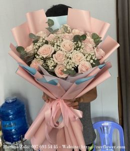 Bó hoa giá rẻ gửi ở Hoàn Kiếm - Mẫu hoa RFHN363 - Mặt Trăng Dịu Dàng