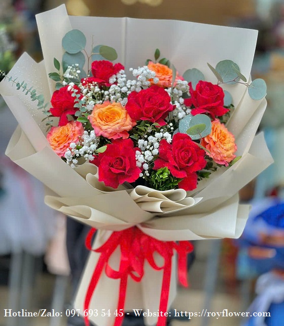 Bó hoa giá rẻ gửi Hoàn Kiếm - Mẫu hoa RFHN444 - Chuyện Tình Yêu