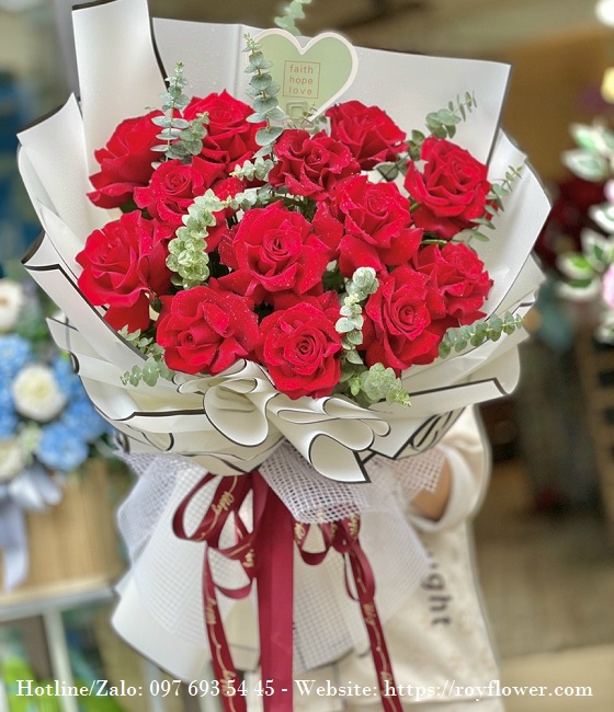 Gửi điện hoa giá rẻ Hoàn Kiếm - Mẫu hoa RFHN455 - Bó Hoa Hồng Đỏ