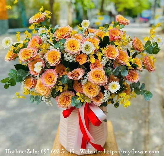 Đặt mua hoa giá rẻ giao Hoàn Kiếm - Mẫu hoa RFHN535 - Chậu Hoa Tri Ân