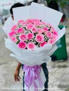 Gửi điện hoa giá rẻ Tây Hồ - Mẫu hoa RFHN636 - Hồng Dịu Dàng
