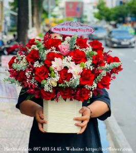 Nhận gửi điện hoa giá rẻ Đống Đa Hà Nội - Mẫu hoa RFHN937 - Hạnh Phúc Rực Rỡ