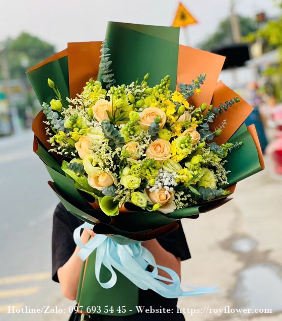 Nhận giao hoa giá rẻ tại Nam Từ Liêm - Mẫu hoa RFHN1569 - Cánh Đồng Xanh