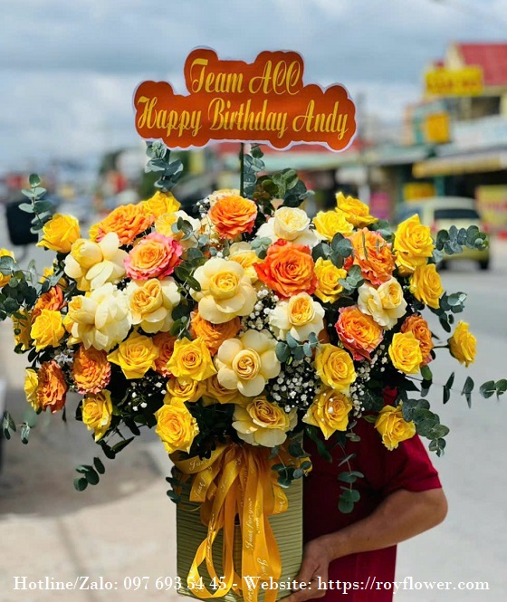 Đặt hoa giá rẻ gửi Tp Hồ Chí Minh - Mẫu hoa RFSG2060 - Team Gửi Lời Chúc Mừng
