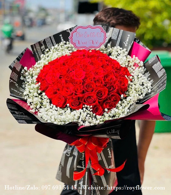 Tiệm bán hoa giá rẻ ship ở Tphcm - Mẫu hoa RFSG2084 - Chúc Tình Yêu Ngày Lễ Vui Vẻ