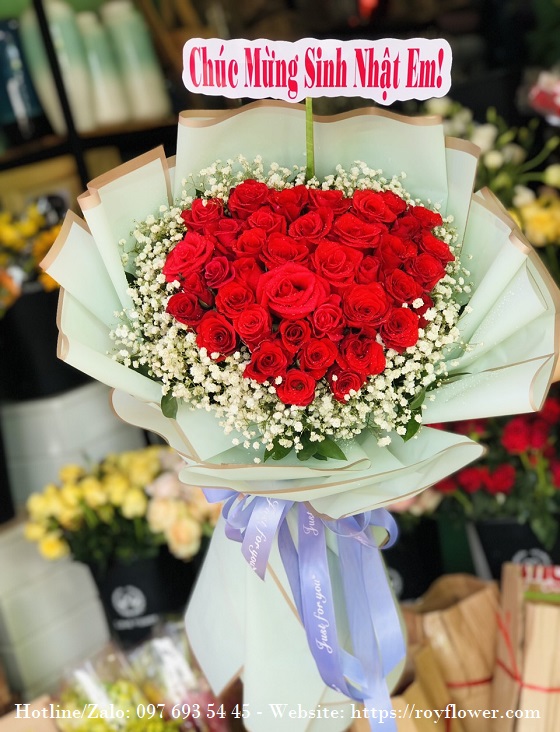 Những bó hoa tươi gửi ở Sài Gòn - Mẫu hoa RFSG2099 - Chúc Mừng Sinh Nhật Em