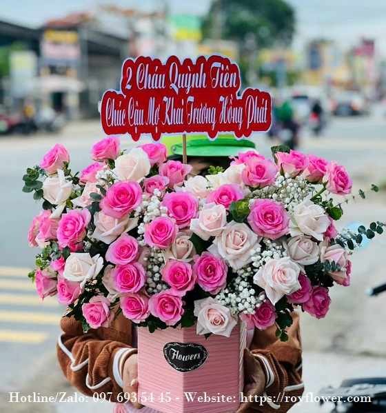 Đặt hoa đẹp gửi ở Tp Hồ Chí Minh - Mẫu hoa RFSG2193 - Lời Chúc Mừng Tư Hai Cháu