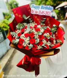 Lãng hoa giá rẻ ship tại Tp Hồ Chí Minh - Mẫu hoa RFSG2509 - Happy Birthday