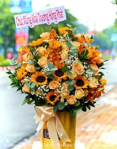 Vòng hoa giá rẻ ship ở Quận 12 Tphcm - Mẫu hoa RFSG2782 - Tiến Tới