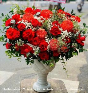 Vòng hoa tươi gửi ở Tphcm - Mẫu hoa RFSG3369 - Không Khí Tươi Vui