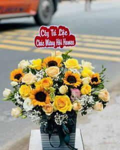 Đặt mua hoa tươi 20-10 Châu Đốc - Mẫu hoa RF4374 - Sát Cánh Bên Nhau