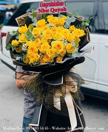 Bó hoa hồng vàng chúc mừng - HBR630