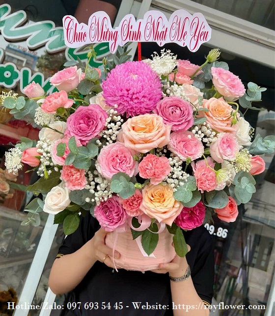 Tiệm hoa tươi đẹp tại Rạch Giá - Mẫu hoa RF4928 - Mây Hồng