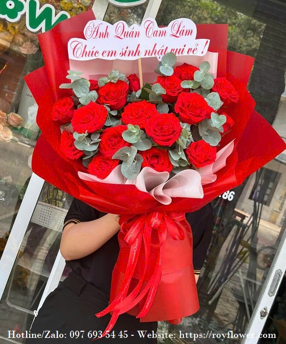 Miễn Phí Ship Hoa Valentine Giá Rẻ Sầm Sơn - Bó Hoa Rực Đỏ