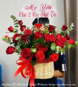 Tiệm bán hoa giá rẻ giao tại quận Ba Đình - Mẫu hoa RFHN203 - Chúc Mừng Tình Yêu Của Mẹ